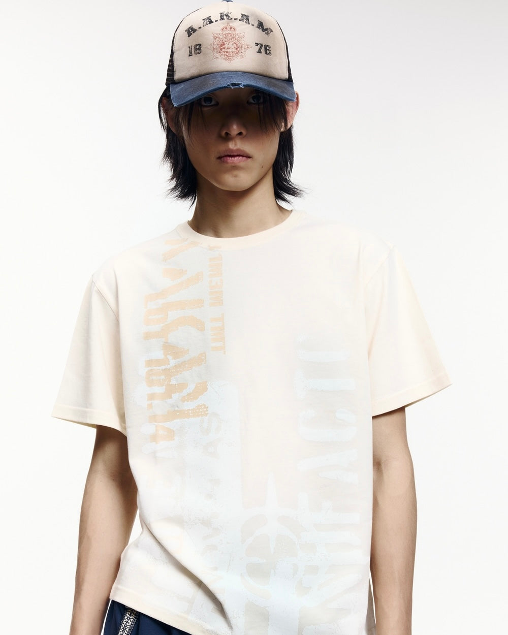 【AAKAM】Dirty Washed Trucker Cap