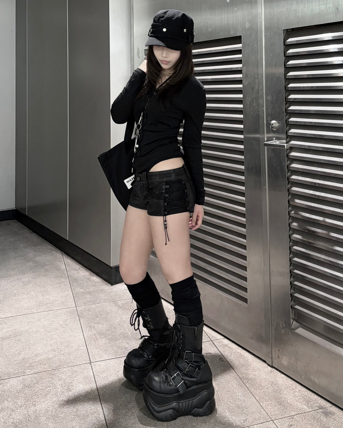 受注制【nmtc+】button slim fit body suit (2color)