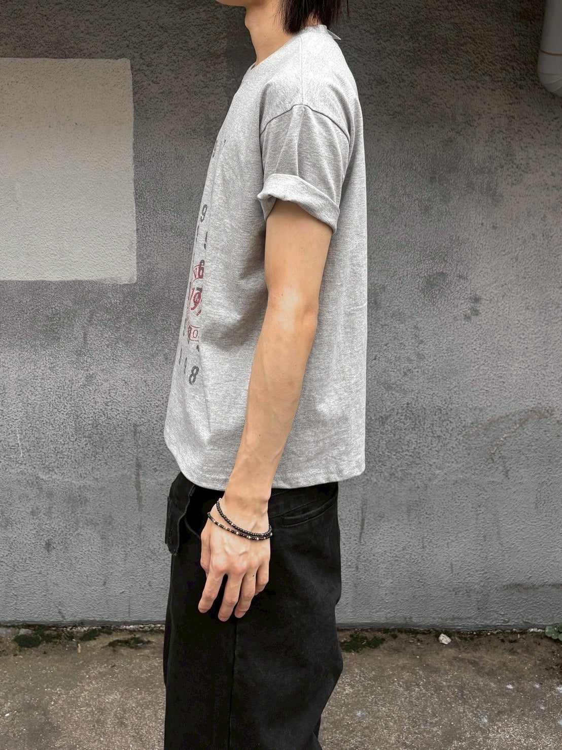 受注制【nmtc+】Washed Semi Crop Lettering Tee (3color)