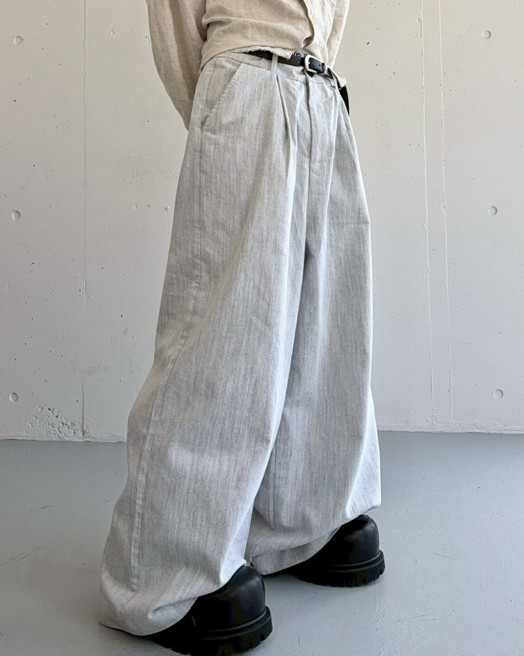 国際配送【LUV CODE】denim look wide pants (2color)