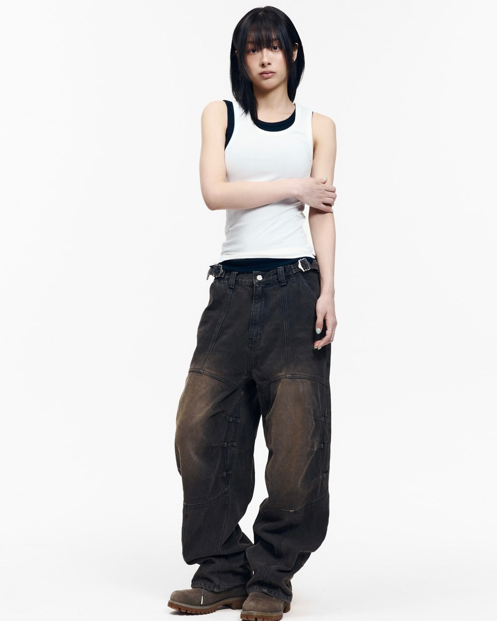【AAKAM】2-Piece Layered Sleeveless