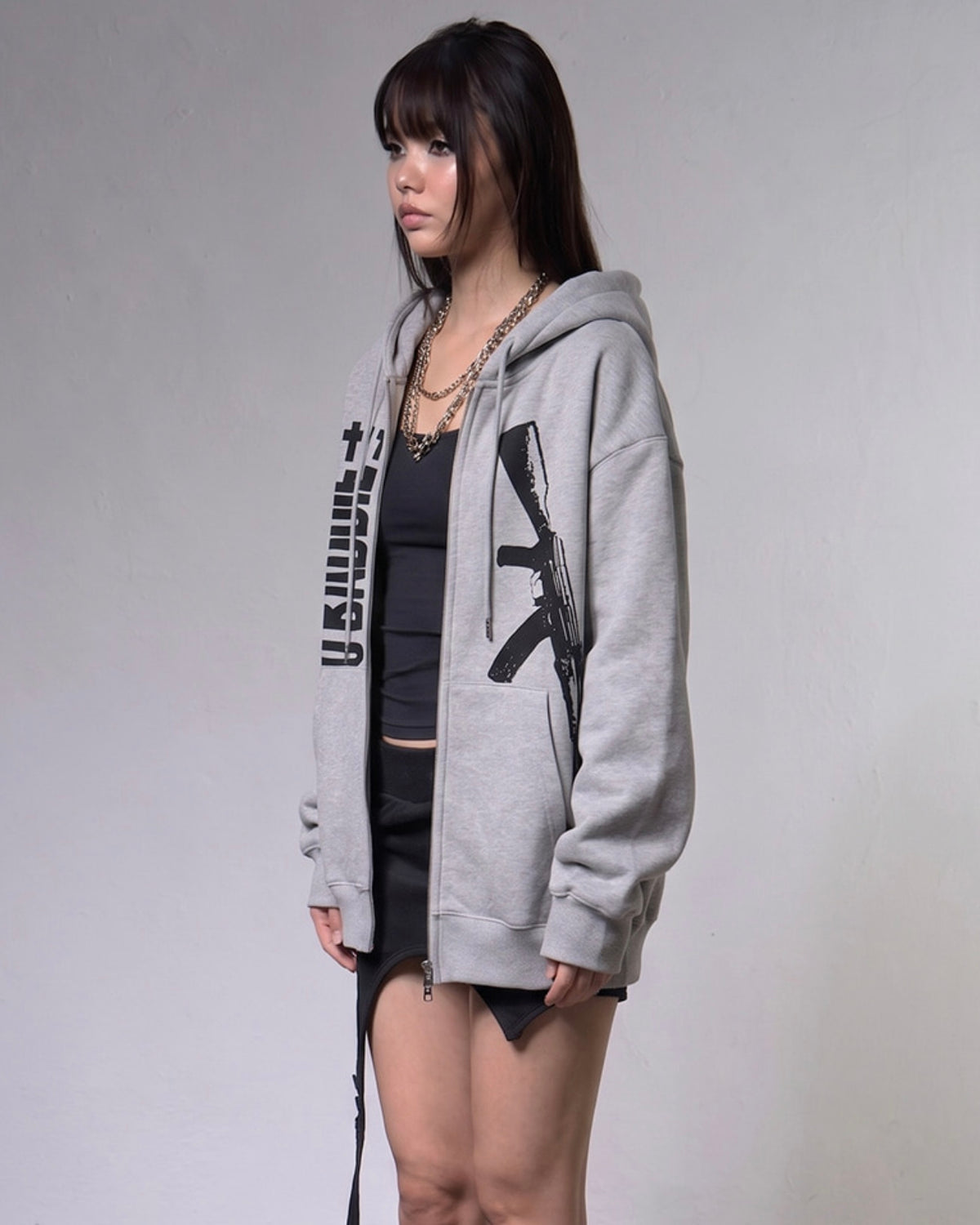 【FANCY CLUB】BADDIE HOODED ZIP-UP