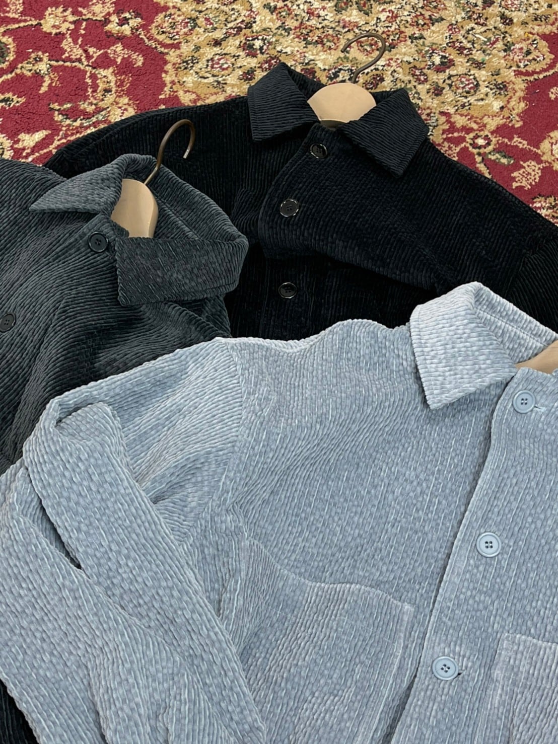 受注制【Chikashitsu +】set up high waist corduroy pants (3color)