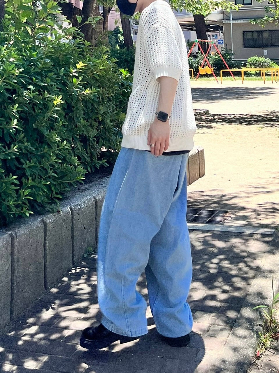 受注制【Chikashitsu +】super wide denim pants (4color)