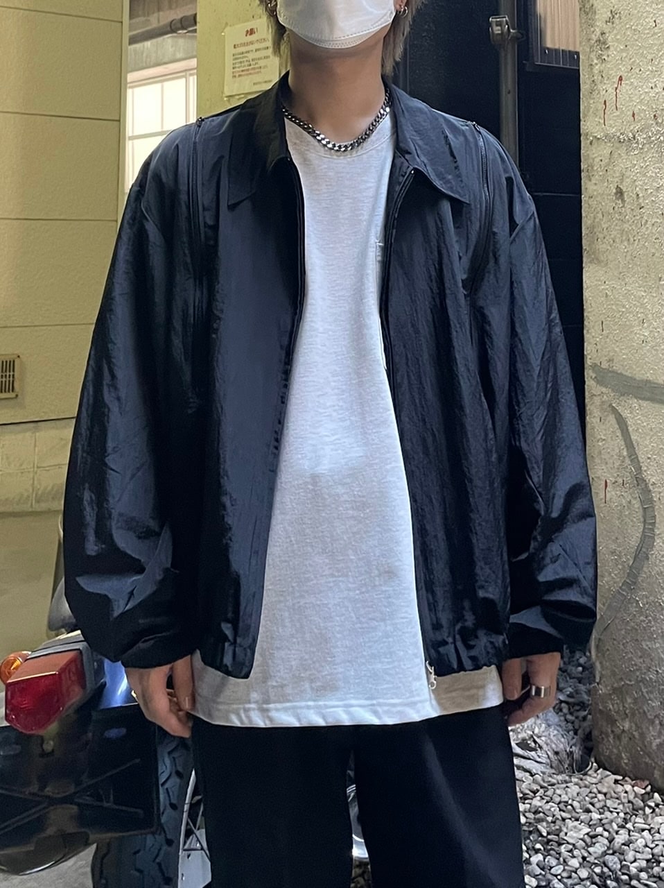 受注制【Chikashitsu +】shoulder slit design blouson (3color)