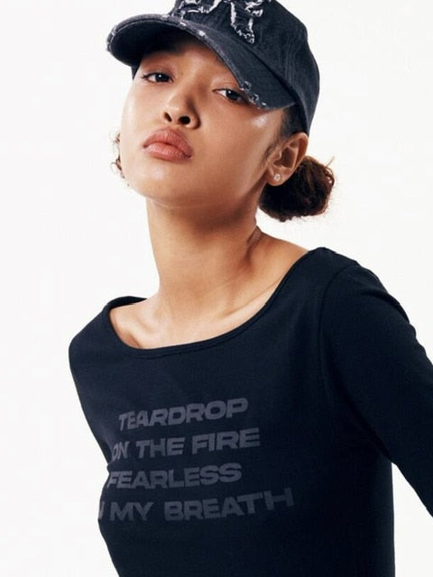 【runningHIGH】LETTERING SLIM L/S TEE / 【ランニングハイ】レタリングスリム長袖Ｔシャツ