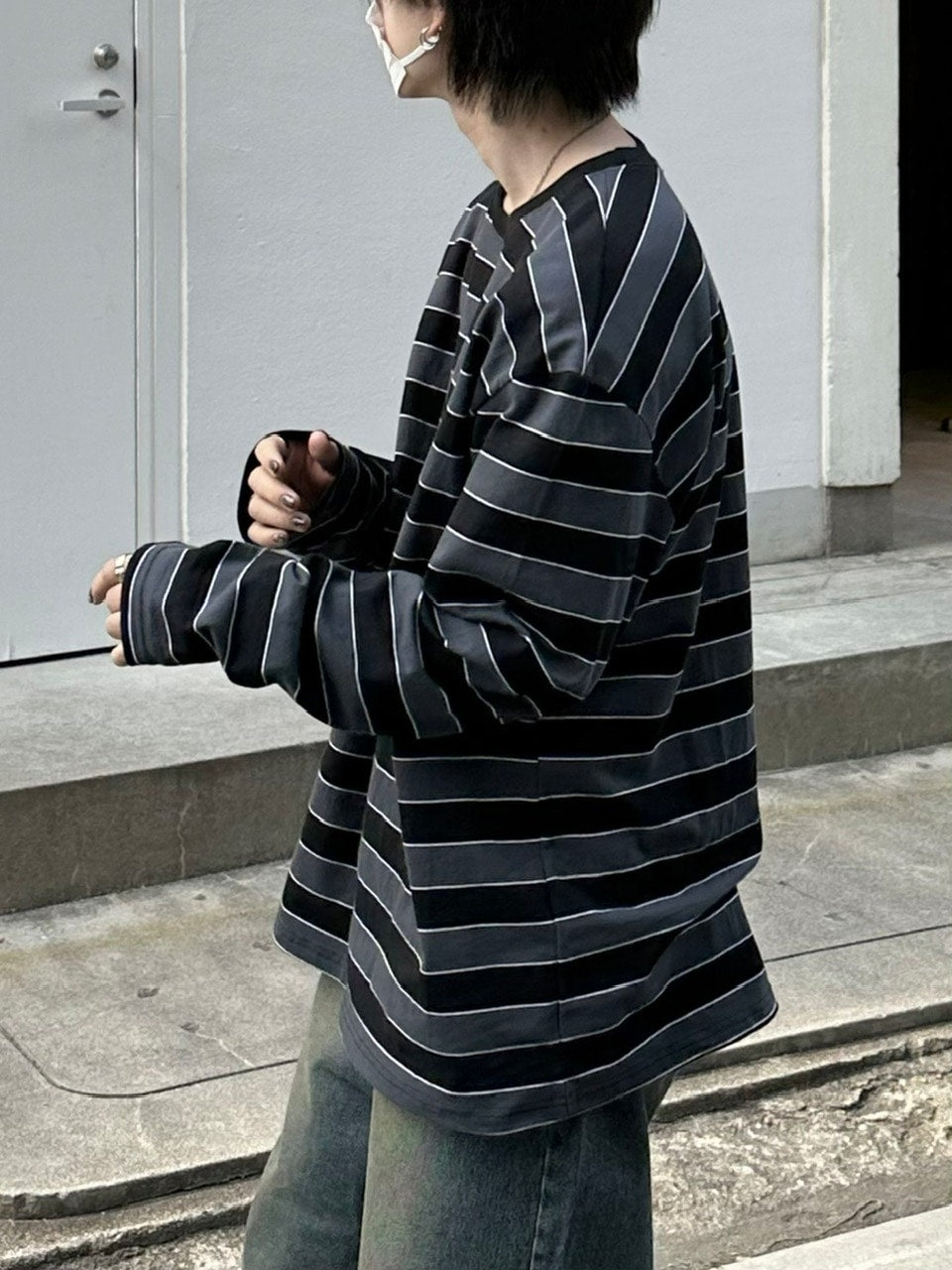 受注制【Chikashitsu +】border long sleeve (2color)