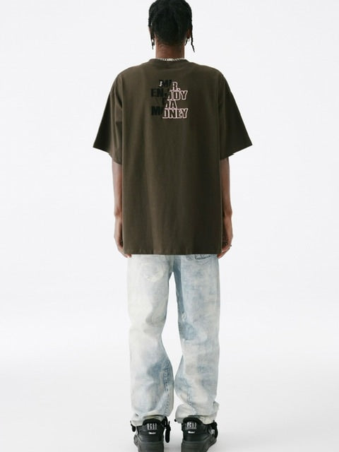 【MR. ENJOY DA MONEY】Cutting font short sleeves