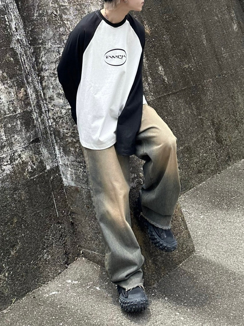 受注制【Chikashitsu +】vintage faded wash denim pants