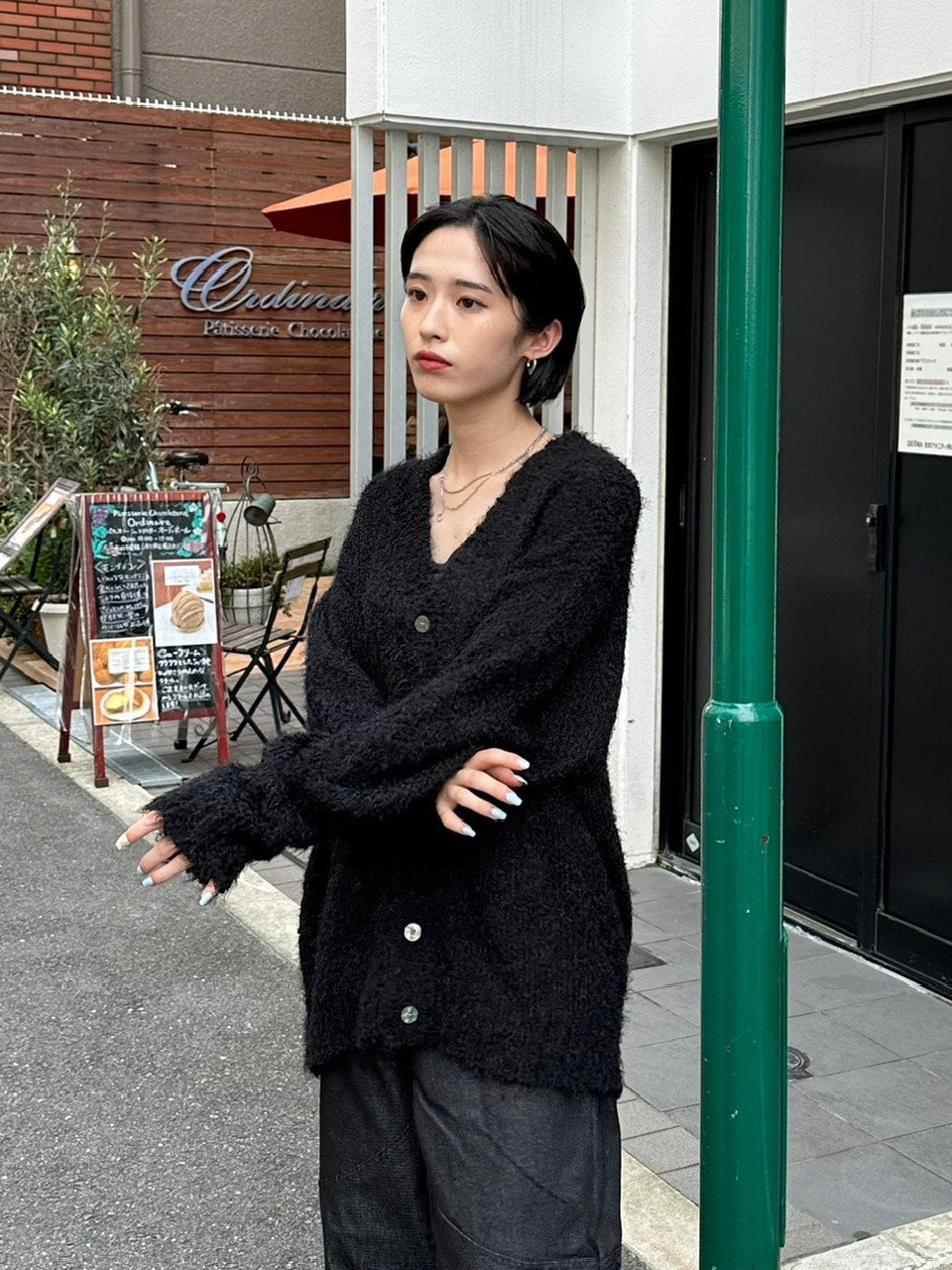受注制【Chikashitsu +】bookle hairly cardigan (3color) / 【チカシツプラス】バックルヘアリー長袖カーディガン