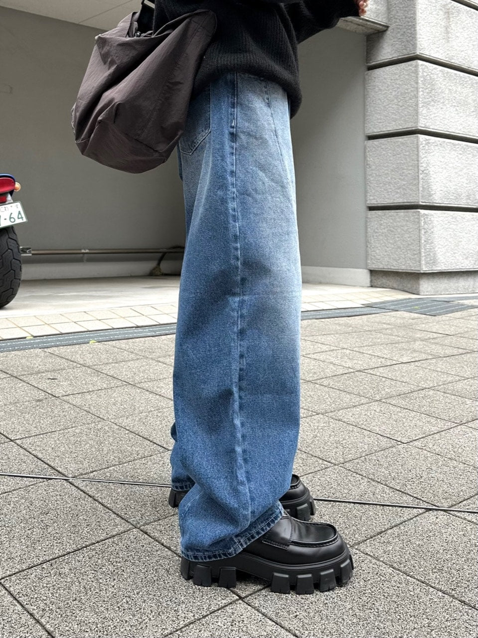 大阪店WEB限定受注制【Chikashitsu +】washing wide denim pants (2color)