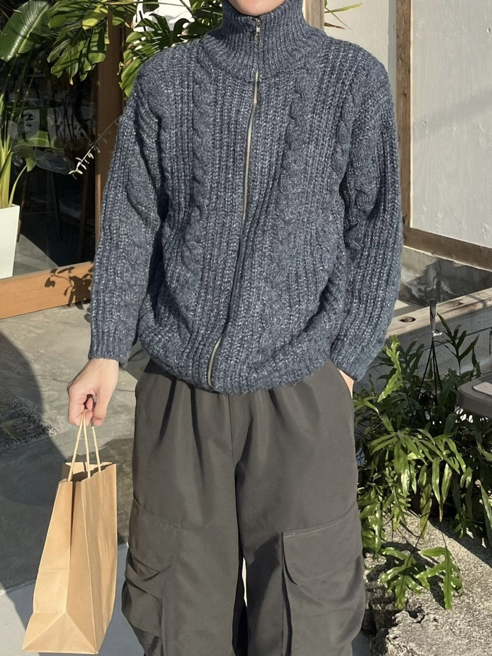 受注制【youll】zip up cable knit (5color)