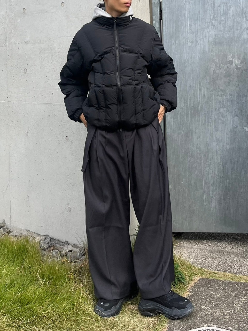 受注制【Chikashitsu +】belt wide slacks (3color)