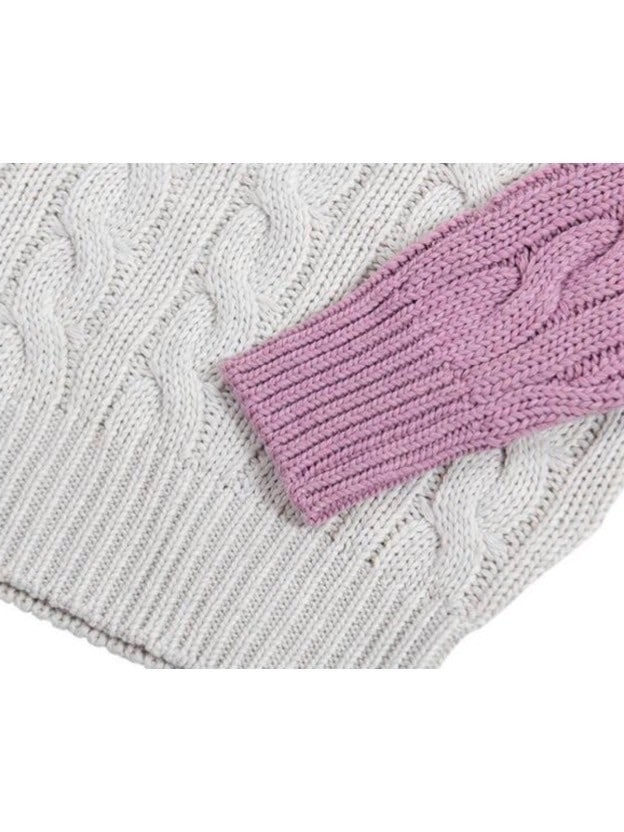 【runningHIGH】COLOR BLOCK TURTLENECK ZIP UP KNIT PULLOVER