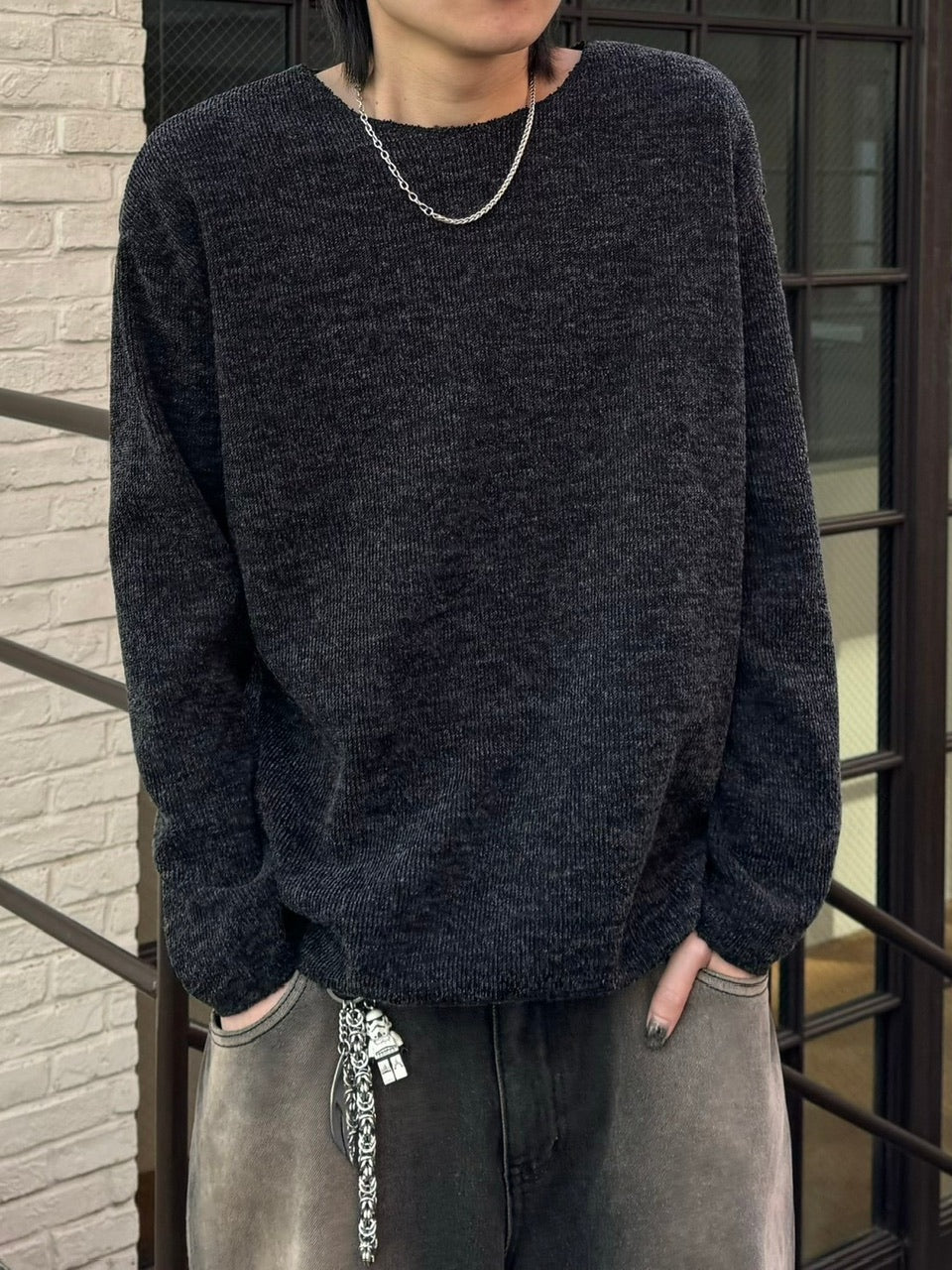 【Chikashitsu +】unisex over knit (4color) / 【チカシツプラス】ユニセックスオーバーサイズ長袖ニット