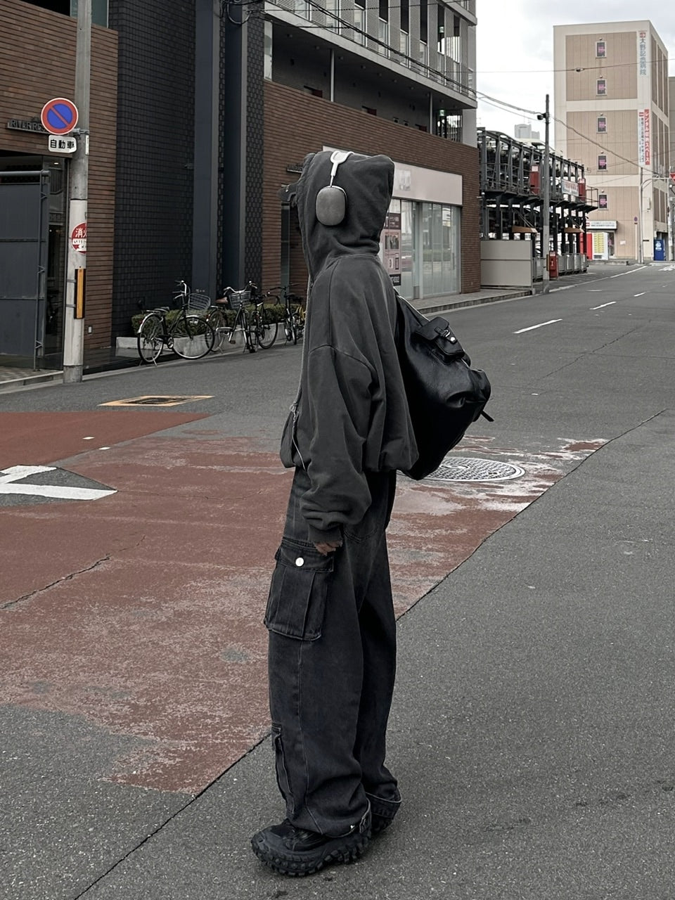 受注制【Chikashitsu +】vintage wash cargo denim pants (2color)