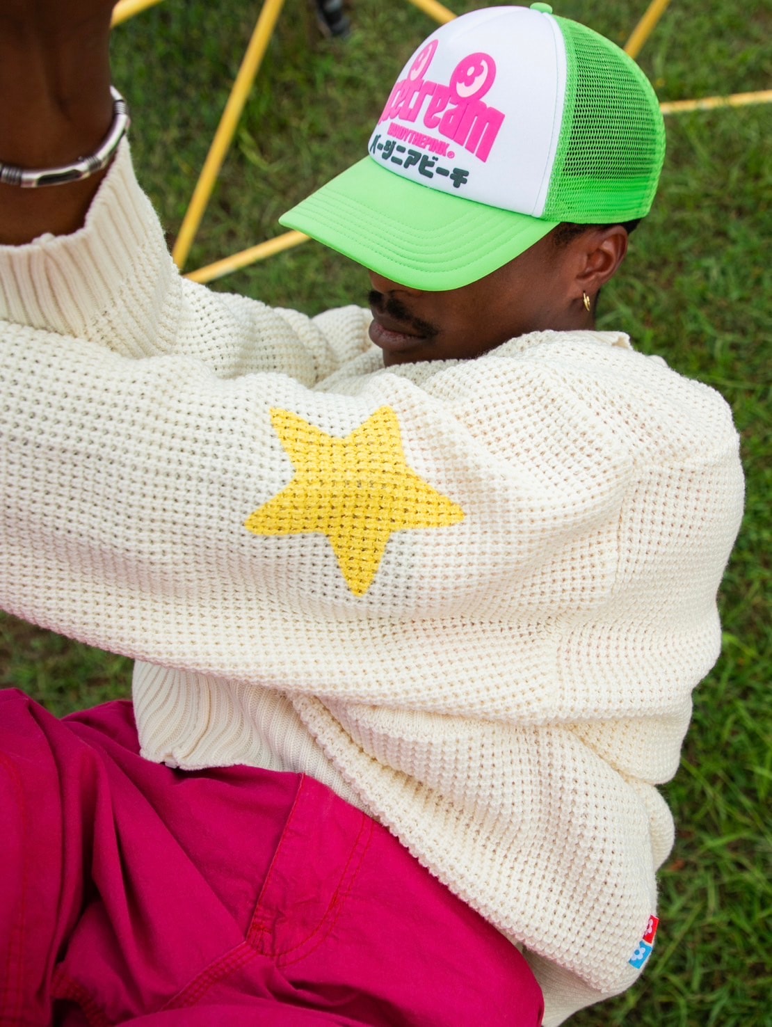 【VANDY THE PINK】STAR KNIT ZIP UP