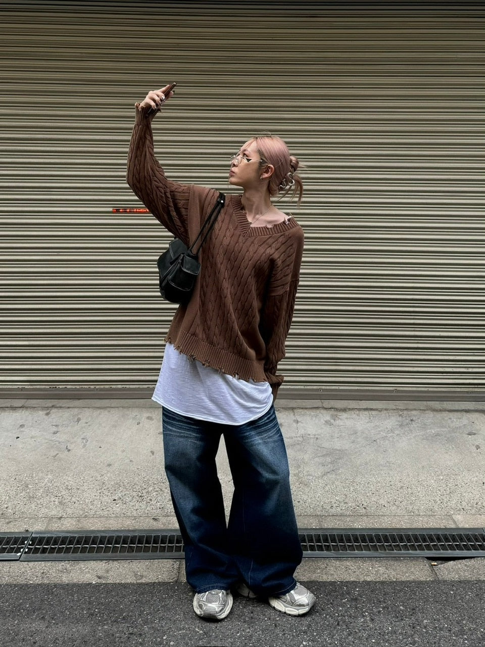 【Chikashitsu +】design washing wide denim pants (2color) / 【チカシツプラス】デザインウォッシングワイドデニムパンツ