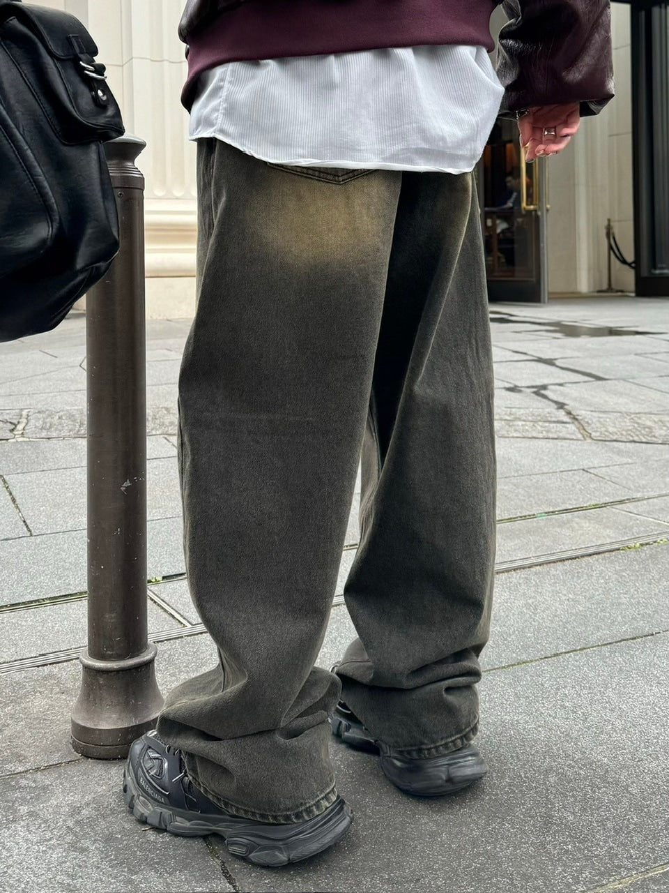 【Chikashitsu +】vintage wash semi wide denim pants 2 / 【チカシツプラス】ヴィンテージウォッシュセミワイドデニムパンツ