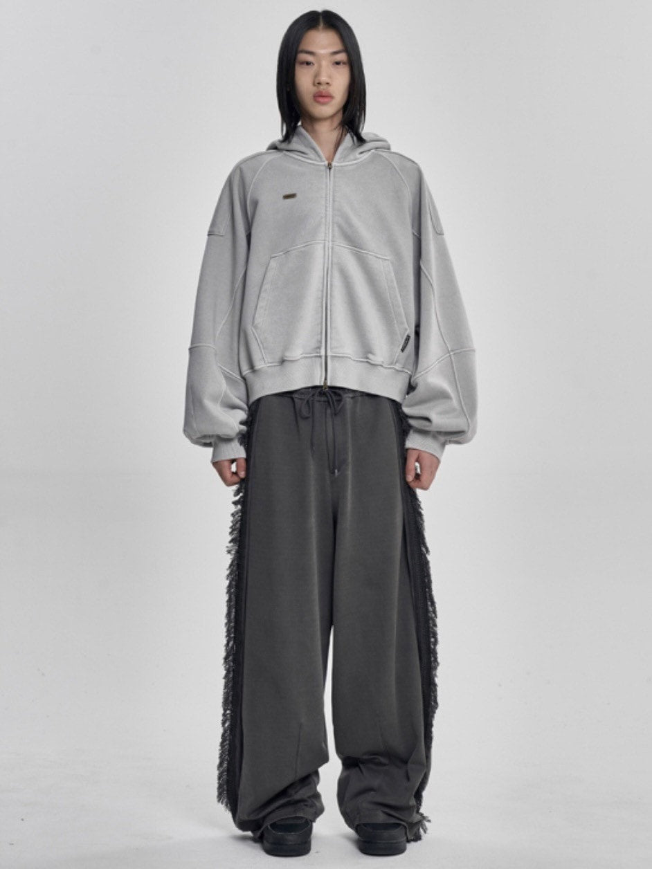 【AJOBYAJO】Vintage Pigment Zip-Up Hoodie