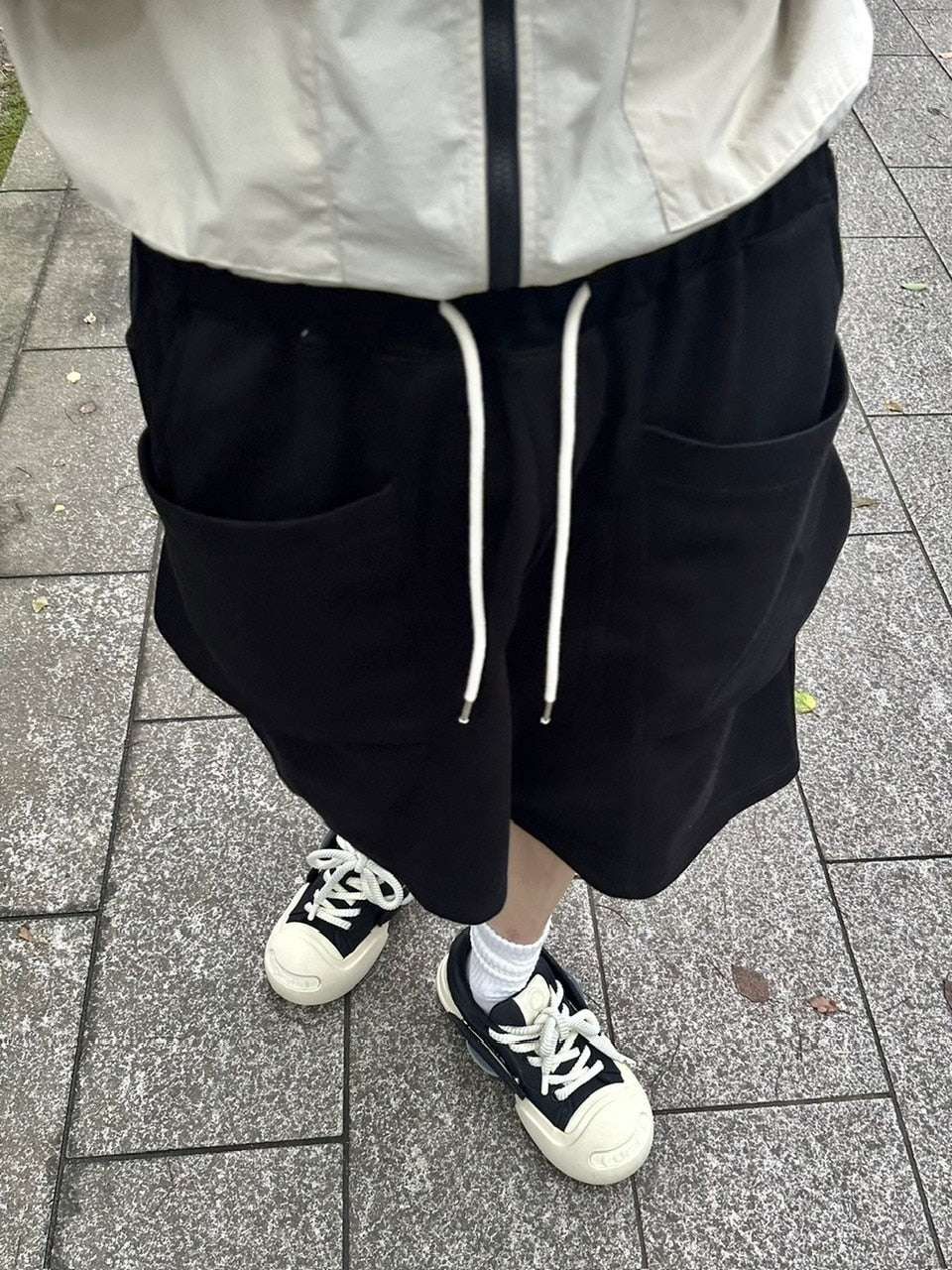 受注制【youll】double pocket sweat half pants (2color)