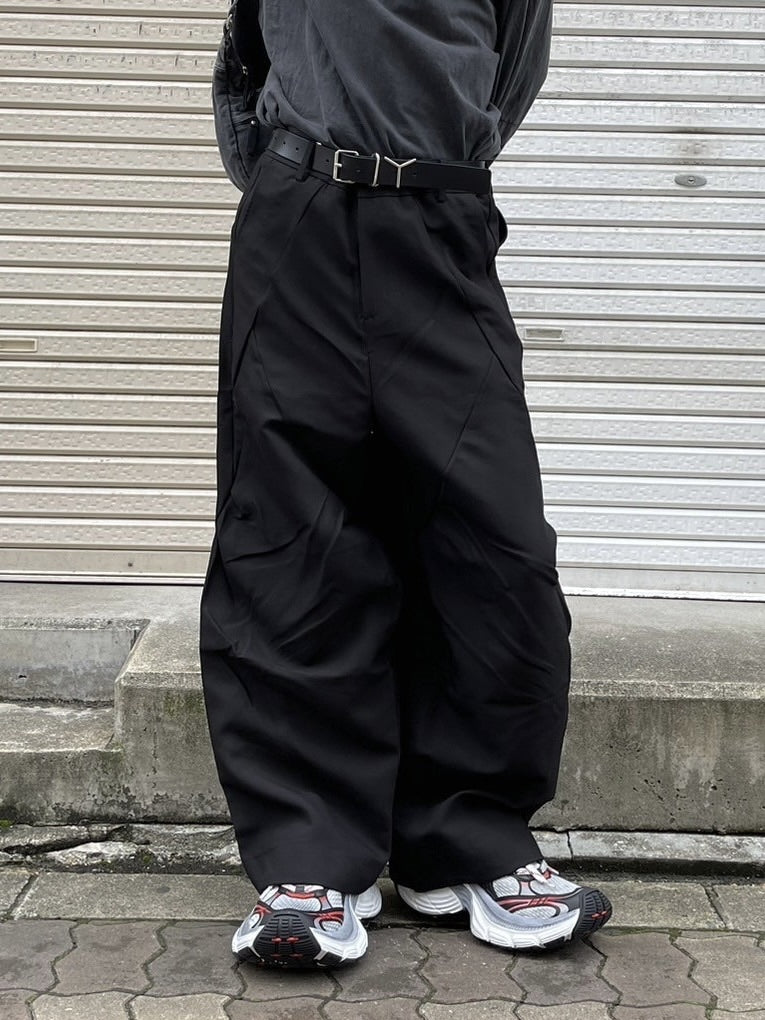 【Chikashitsu +】pattern design slacks (2color)