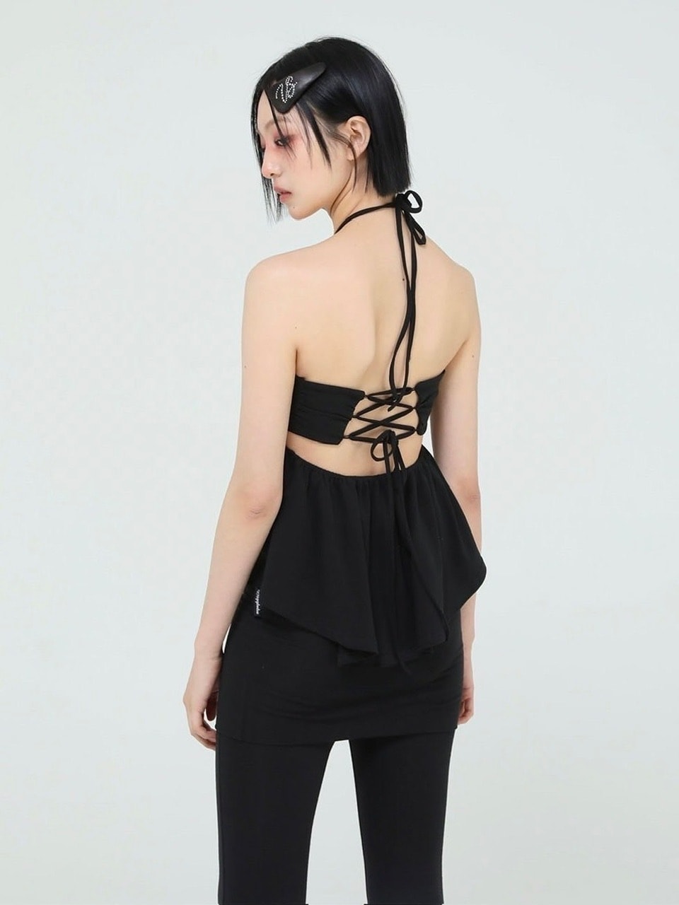 【Uglyshadow】BEADS TUNNEL SLEEVELESS / 【アグリーシャドウ】ビーズホルターネックキャミソールチュニック