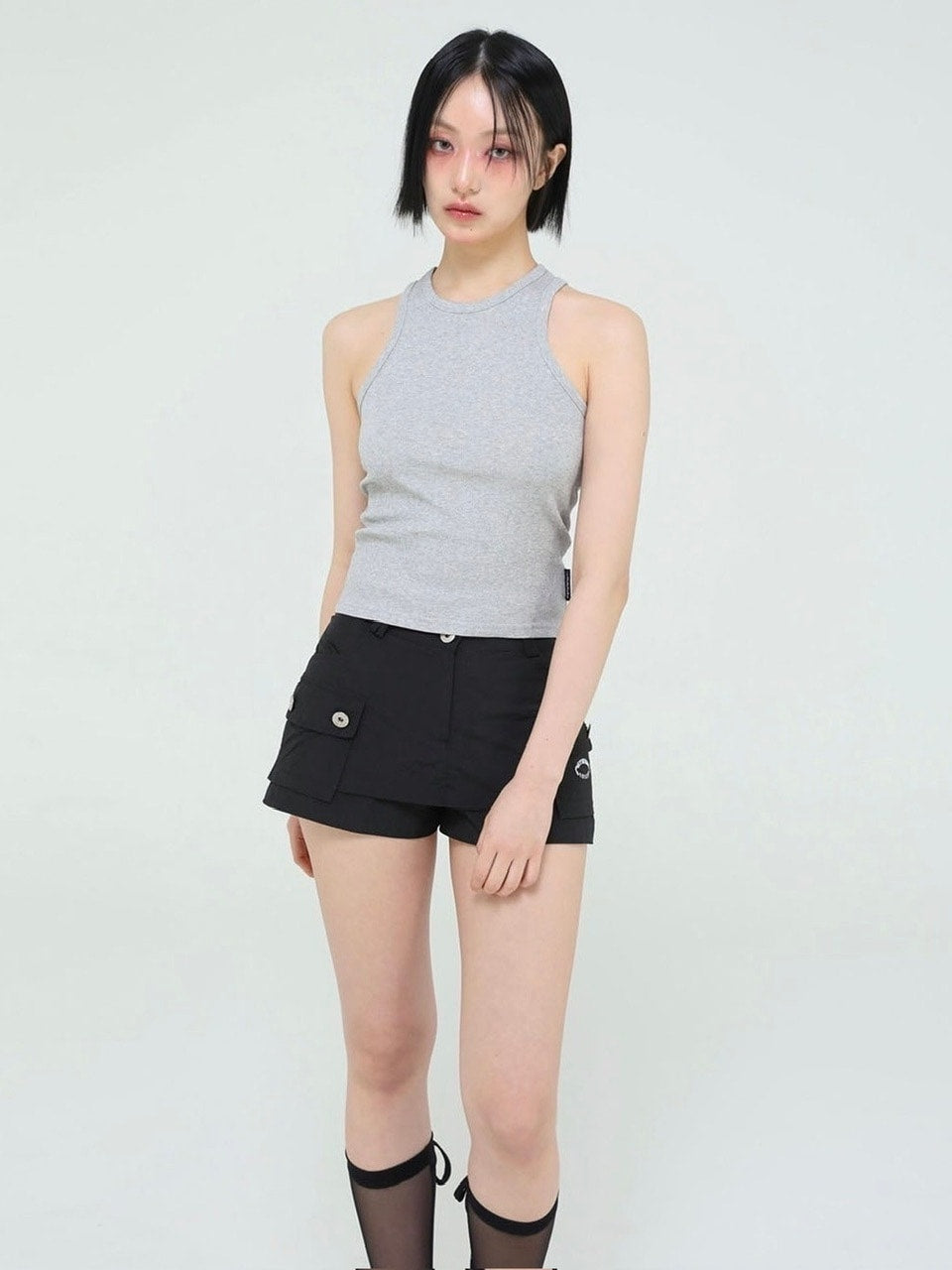 【Uglyshadow】BEADS MANGO SLEEVELESS / 【アグリーシャドウ】ビーズシンプルタンクトップ