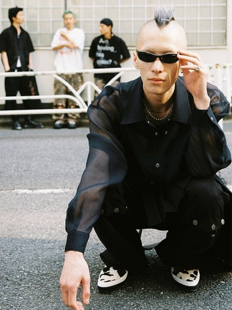 【ESC STUDIO】skirt layered snap pants