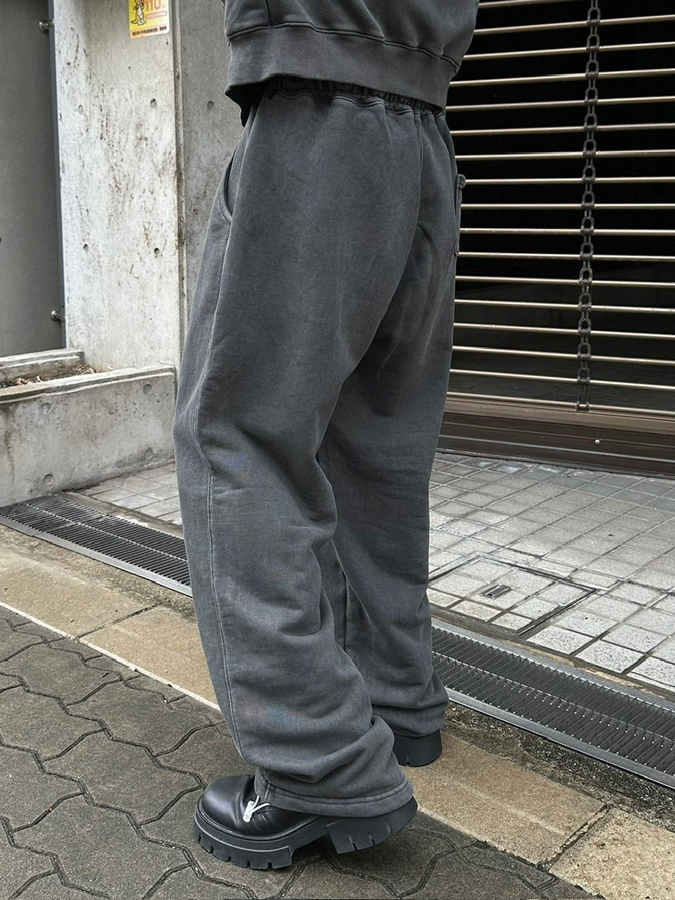 受注制【Chikashitsu +】unisex pigment wash string sweat pants (4color)