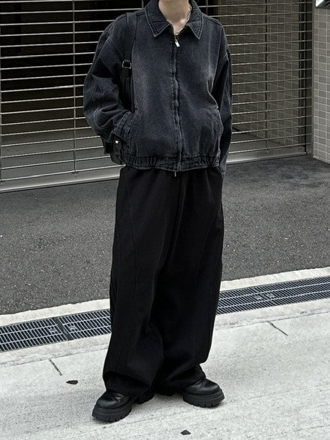 受注制【Chikashitsu +】curve stitch straight sweat pants (3color) / 【チカシツプラス】カーブスティッチストレートスウェットパンツ