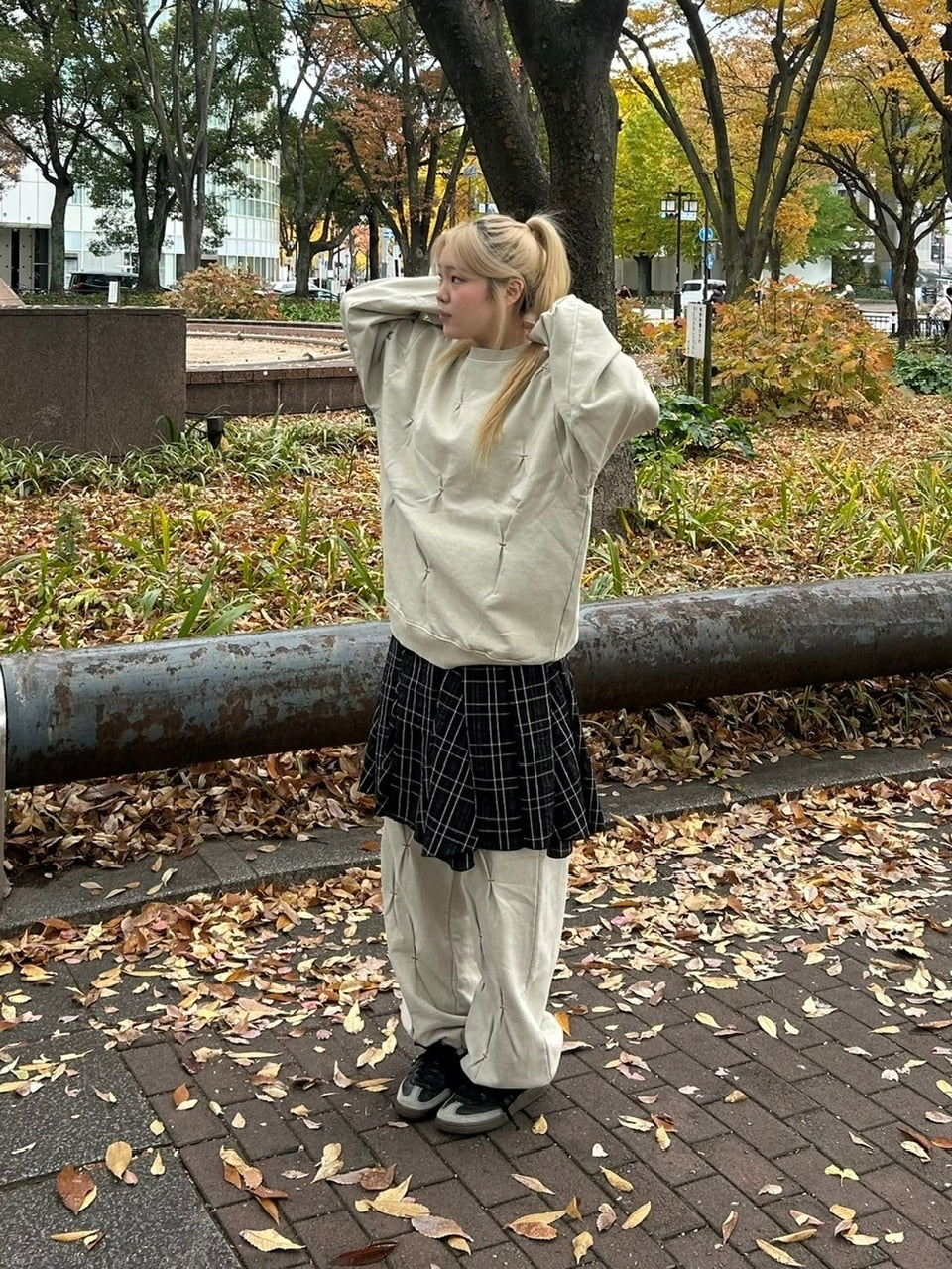 受注制【Chikashitsu +】stitch design sweat pants (3color)