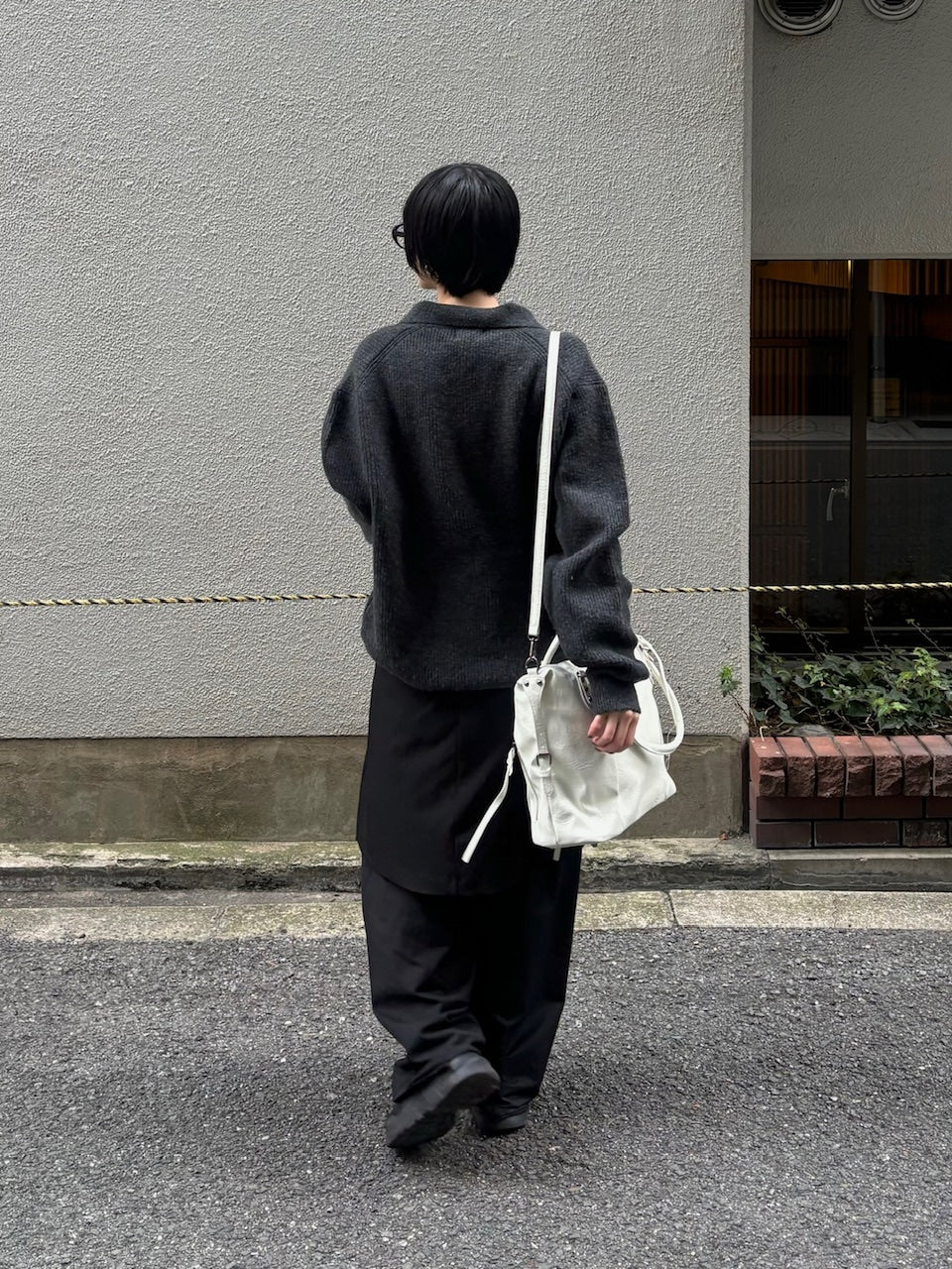 受注制【Chikashitsu +】wool touch lib knit polo (4color) / 【チカシツプラス】ウールタッチリブ長袖ニット