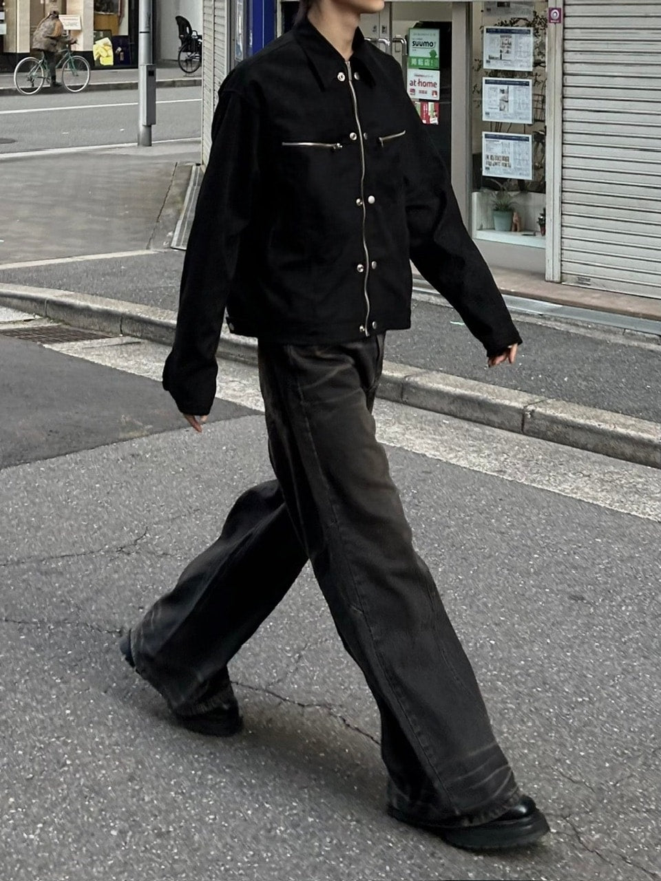 受注制【Chikashitsu +】fake suede zipper blouson (3color) /【チカシツプラス】フェイクスエードスナップボタン＆ジッパーブルゾン