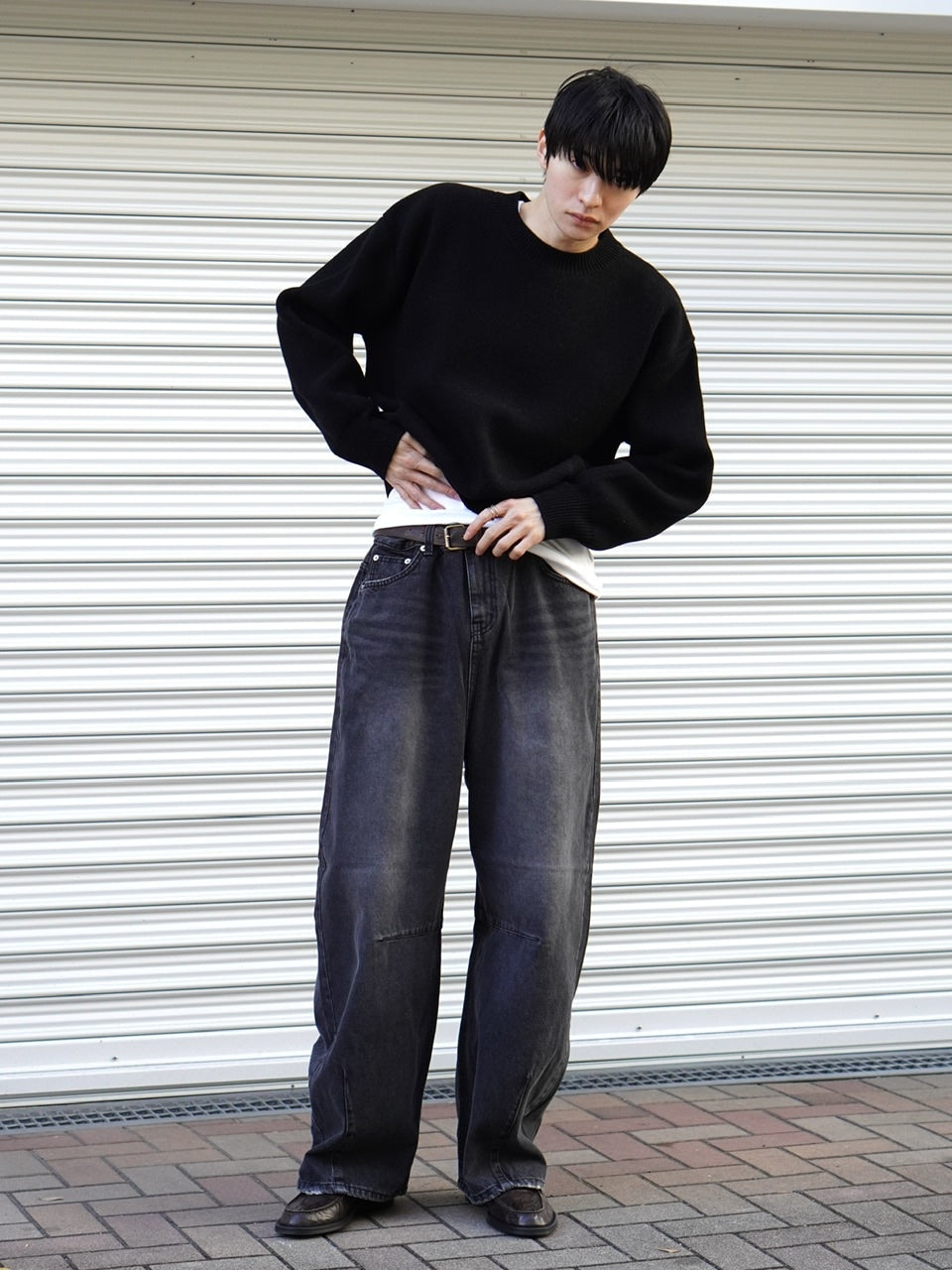東京店WEB限定【Chikashitsu +】round wool knit (4color)