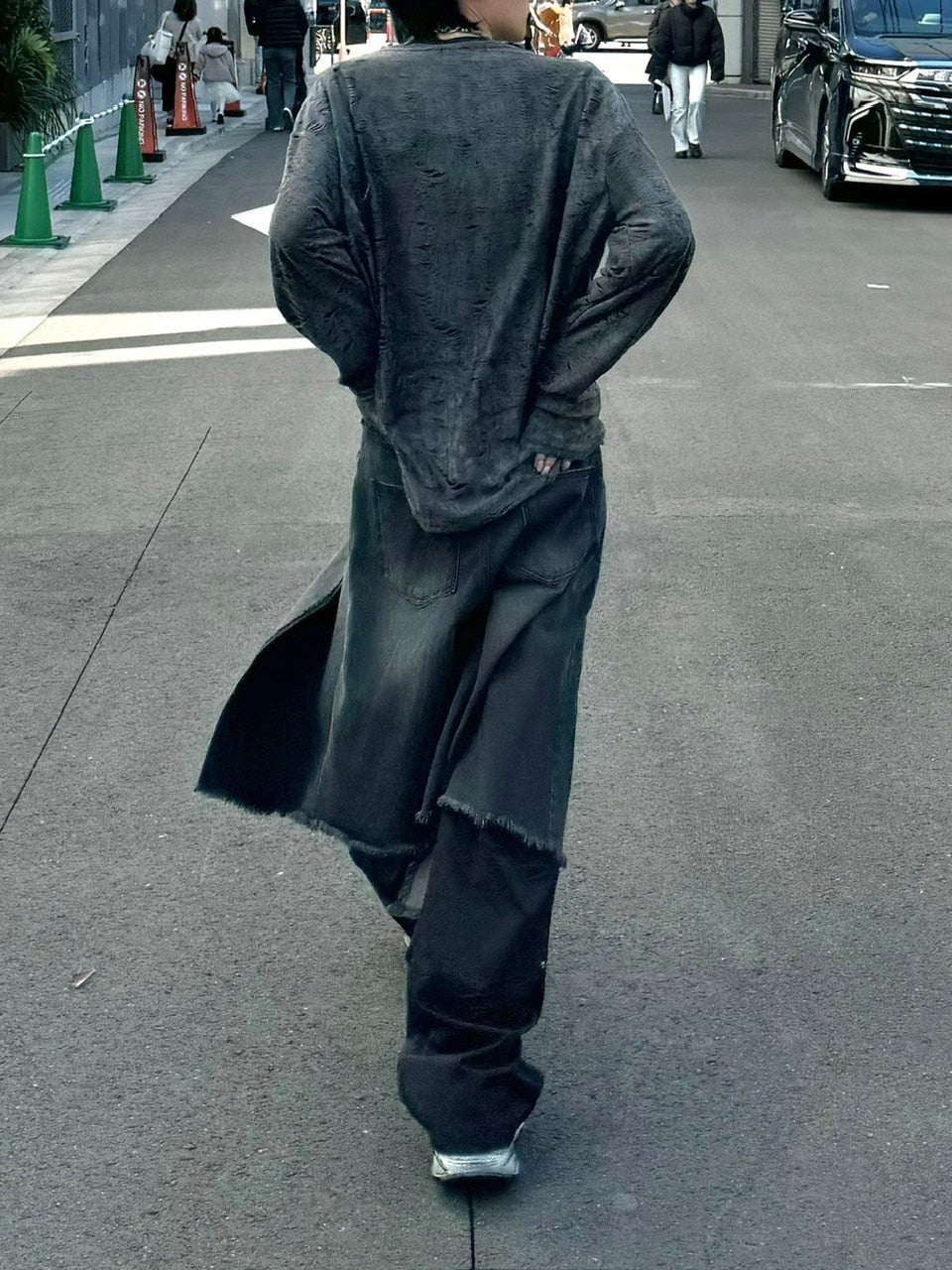 受注制【Chikashitsu +】wrapping design denim skirt (2color)