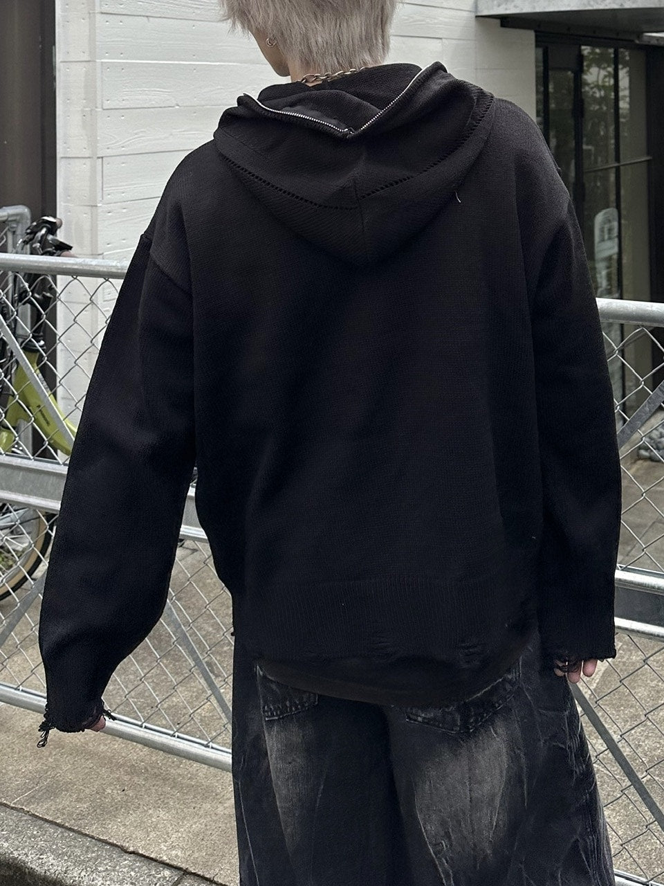 大阪店WEB限定受注制【Chikashitsu +】full zip up knit hoodie (3color)