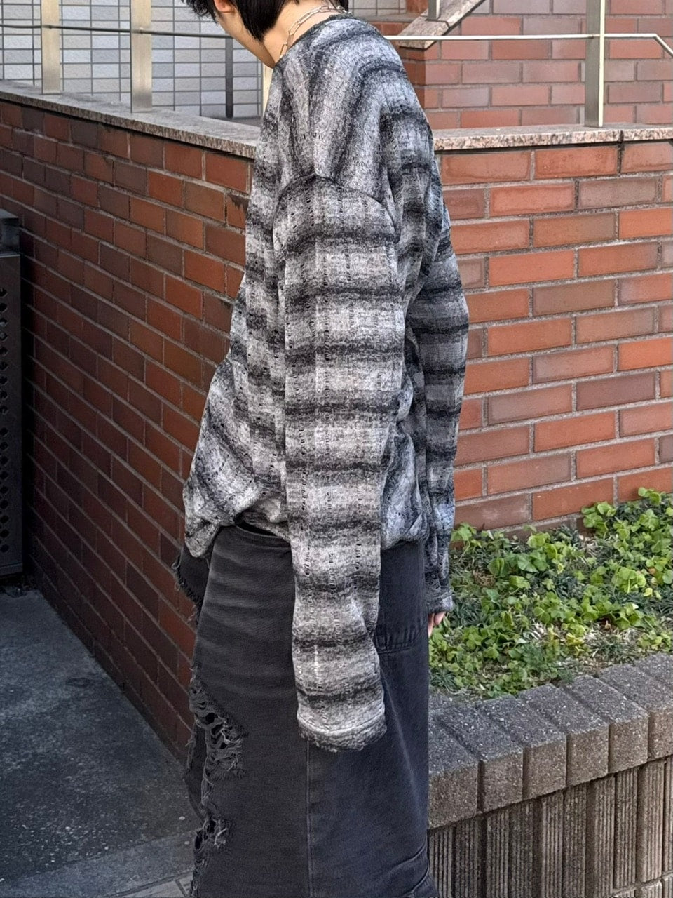 【Chikashitsu +】gradation border knit (5color) / 【チカシツプラス】グラデーションボーダー長袖ニット