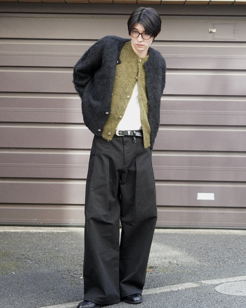東京店WEB限定受注制【Chikashitsu +】deep tuck cotton wide slacks (3color)