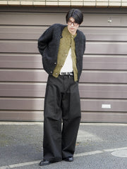 東京店WEB限定受注制【Chikashitsu +】deep tuck cotton wide slacks (3color)