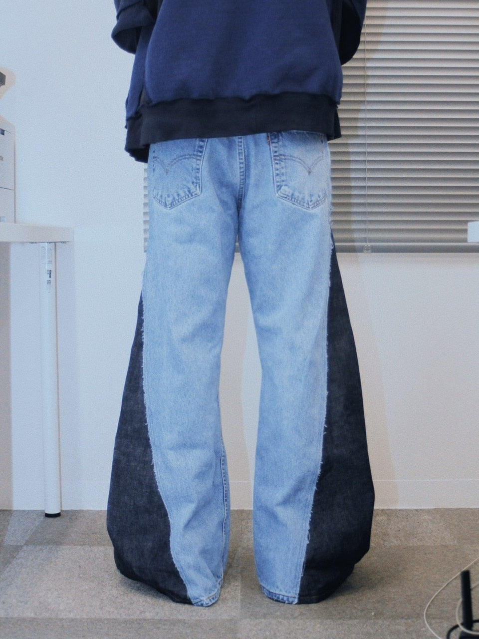 【Re +】newold docking flare denim pants (blue)