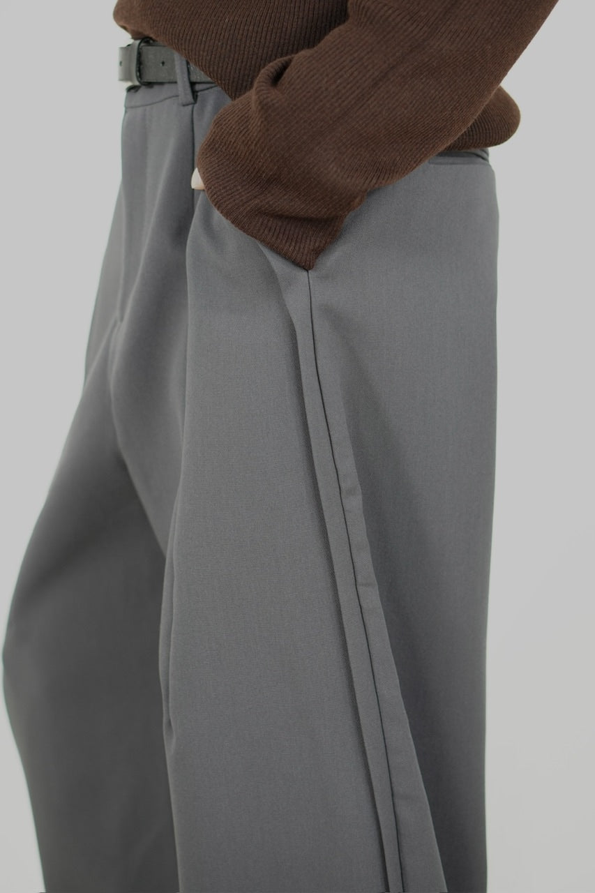 受注制【Chikashitsu +】side design wide slacks (2color) – PRESSING