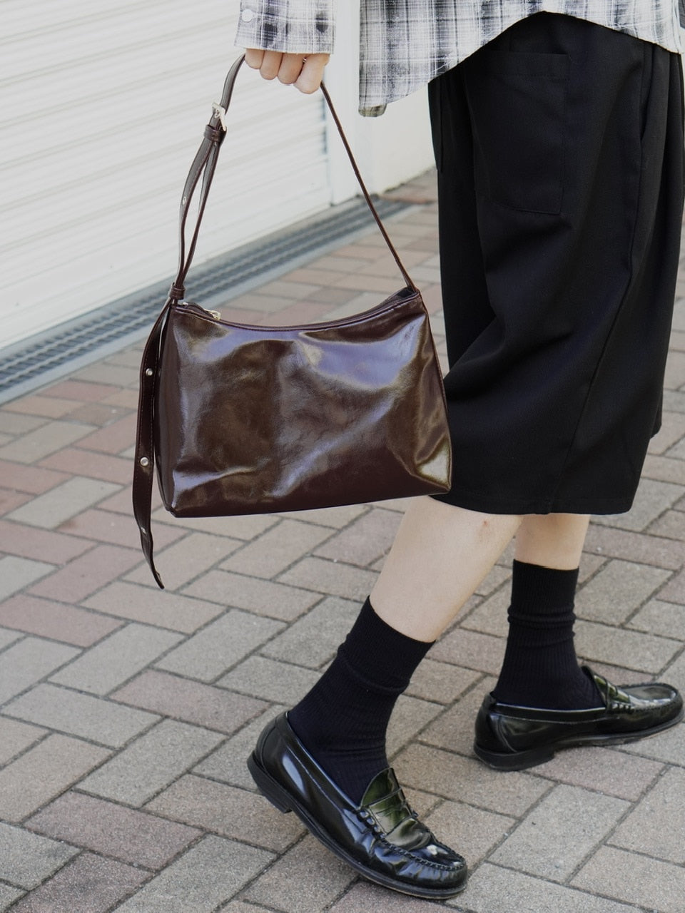 東京店WEB限定【Chikashitsu +】PU Leather cross bag (4color