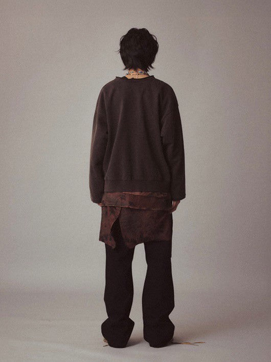 【Cord】Round Cut Vent Crew-neck