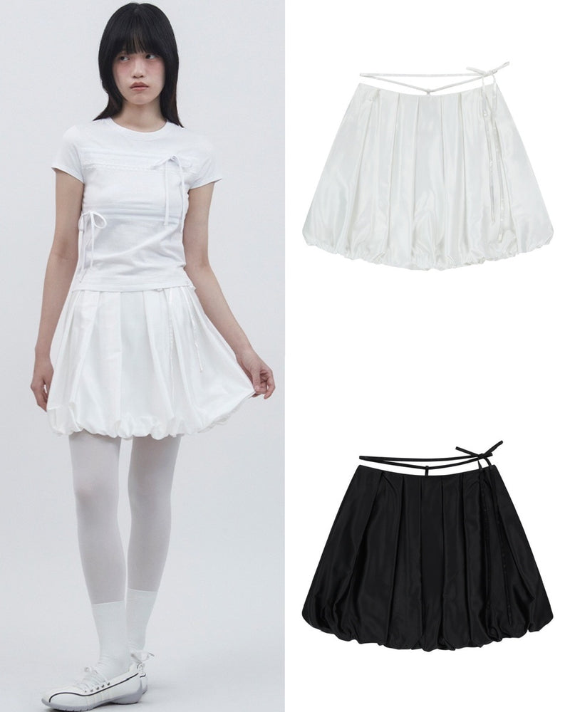 【TUOMIO】SATIN BALLOON SKIRT