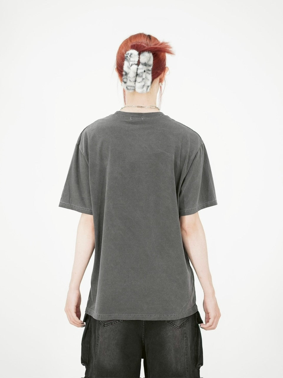 受注制【Chikashitsu +】pigment croque logo t-shirt (3color) / 【チカシツプラス】ピグメントオーバーサイズロゴ半袖Tシャツ