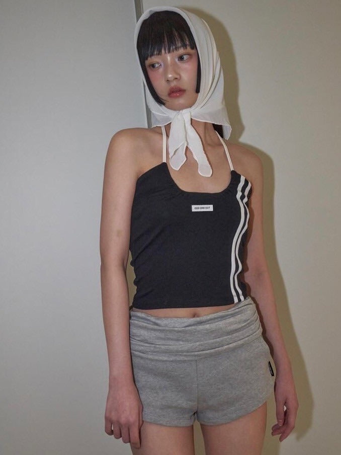 【ODDONEOUT】TWO LINE HALTER NECK TOP