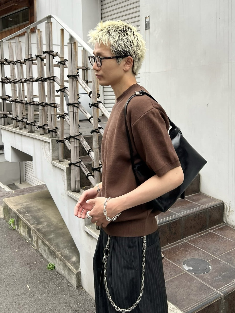 東京店WEB限定受注制【Chikashitsu +】crew neck cotton knit (3color)