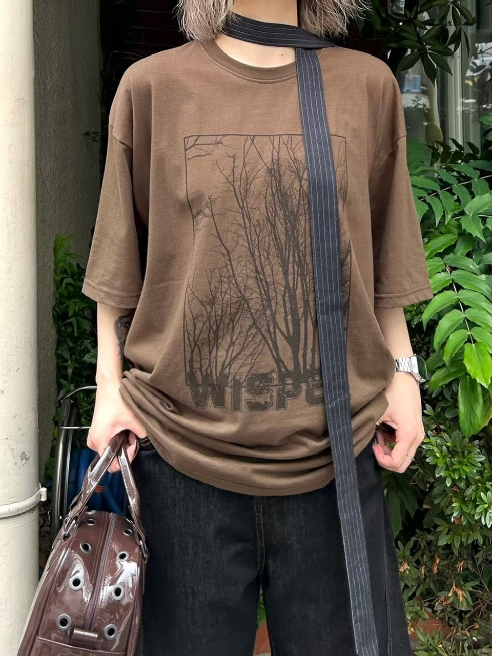 【Chikashitsu +】whisper tree t-shirt (3color) / 【チカシツプラス】ウィスパーツリープリント半袖Tシャツ