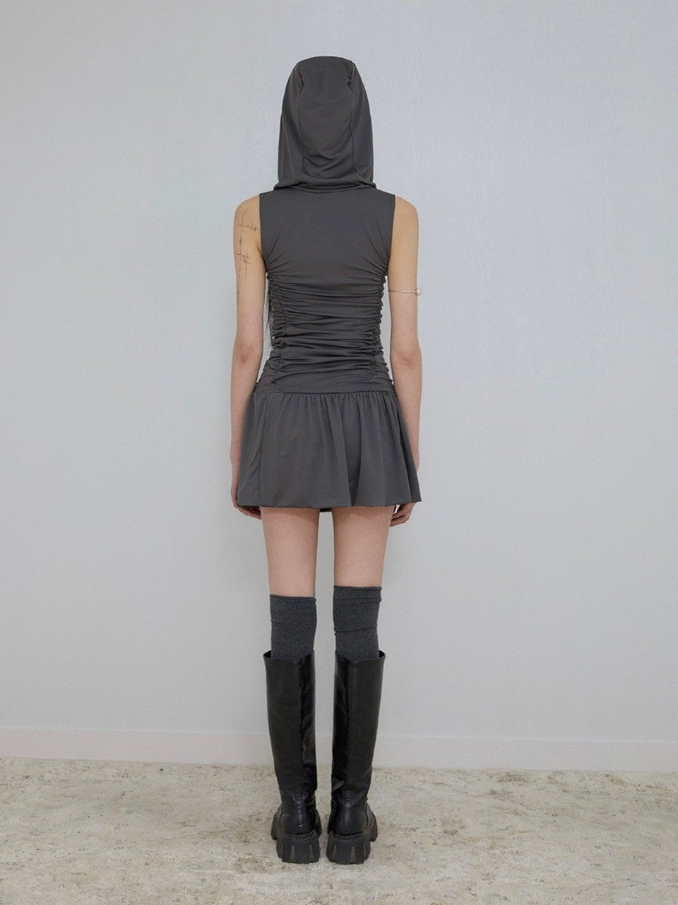 【FLAREUP】Hooded High Neck Dress